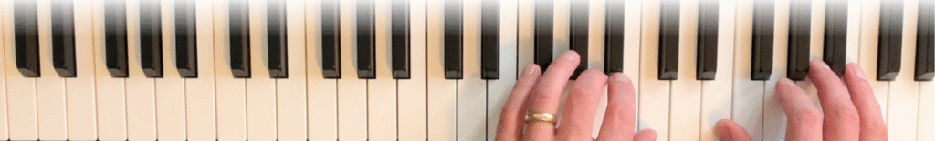 Hands above the keyboard
